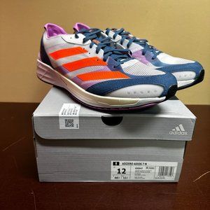 Adidas Mens Multicolor Adizero Adios 7 GX6647 Lace Up Running Shoes Size 12